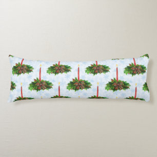 Watercolor Merry Christmas Candle Body Cushion