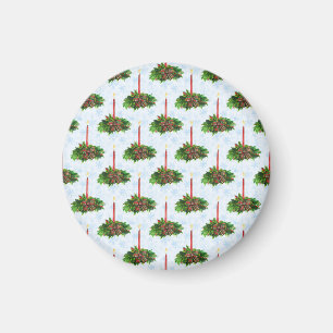 Watercolor Merry Christmas Candle Magnet