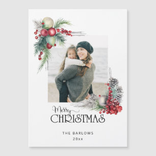 Watercolor Merry Christmas Christmas Floral Photo