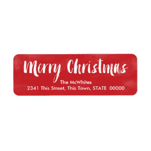 Watercolor Merry Christmas   Custom Address Labels