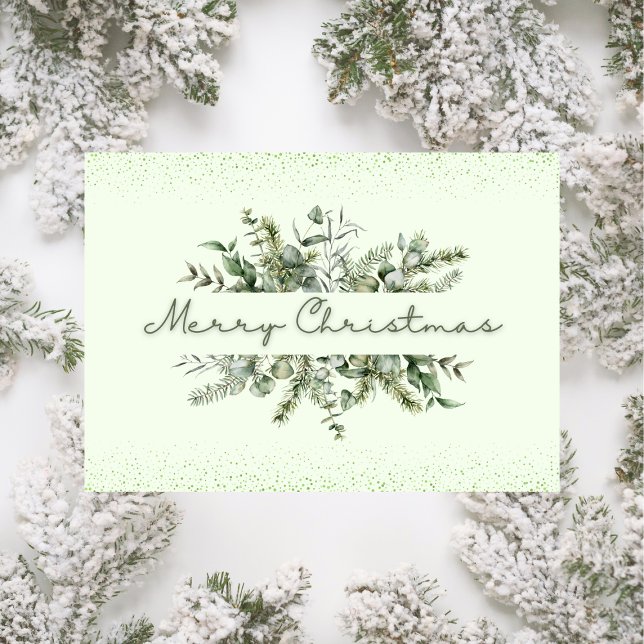 Watercolor Merry Christmas Custom Green Card (Creator Uploaded)