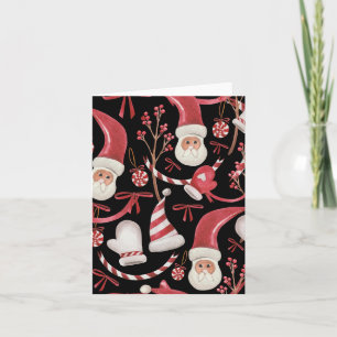 Watercolor Merry Christmas Pattern- Artistic Style Card