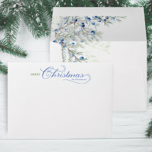 Watercolor Merry Christmas Script Juniper Envelope
