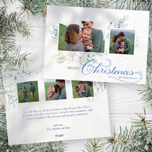 Watercolor Merry Christmas Script Juniper Photo Holiday Card