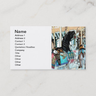 Watercolor Merry-Go-Round Horse Business Card