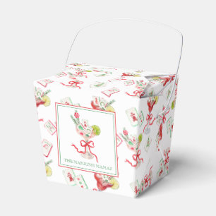 Watercolor Merry Mahjong Christmas Cocktail Party Favour Box