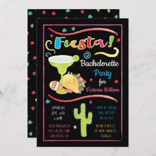 Watercolor Mexican Fiesta Bachelorette Party Invitation