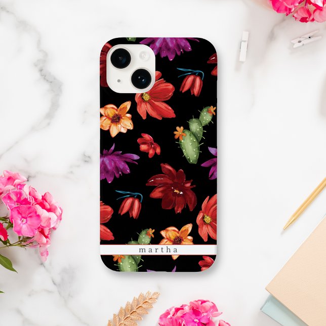 Watercolor Mexican Fiesta Flower Black Case-Mate iPhone Case (Creator Uploaded)