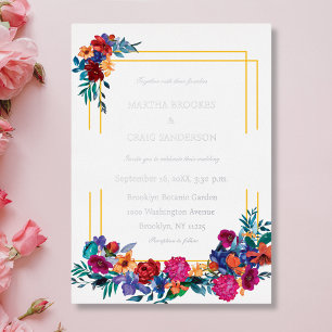 Watercolor Mexican Fiesta Flower Wedding