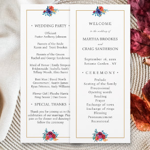 Watercolor Mexican Fiesta Flower Wedding Program