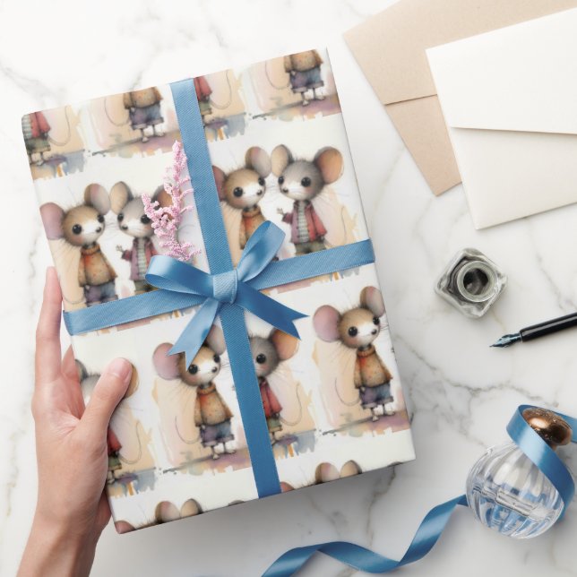 Watercolor Mice Wrapping Paper (Gifting)