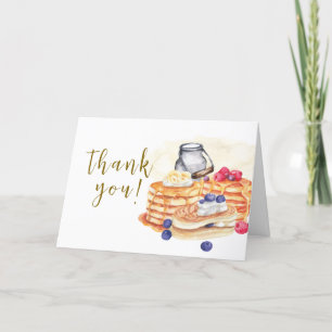Watercolor Milk Berry Pancake Brunch Baby Shower Thank You Card