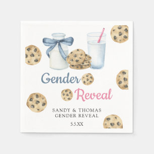 Watercolor Milk & Cookies Gender Reveal Napkin