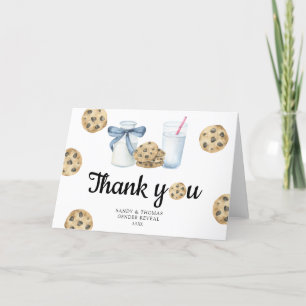 Watercolor Milk & Cookies Thank you gender reveal Card