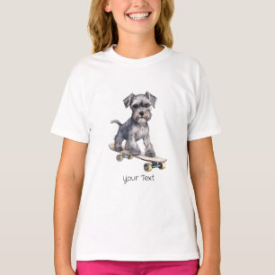 Watercolor Miniature Schnauzer Girl T-Shirt