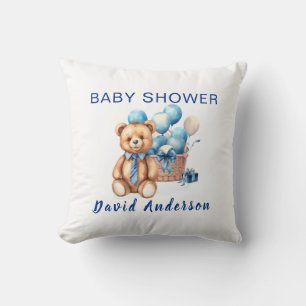Watercolor minimalist baby shower boy cushion