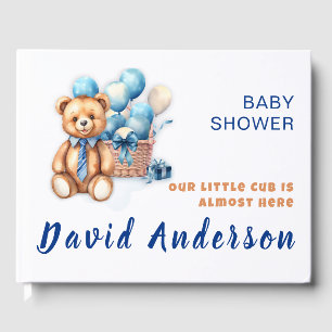 Watercolor minimalist baby shower boy guest book