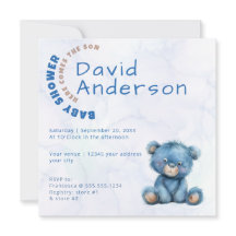 Watercolor minimalist baby shower boy