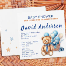 Watercolor minimalist baby shower boy