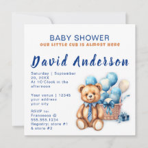 Watercolor minimalist baby shower boy