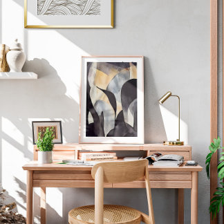 Watercolor Minimalist Boho Wall Art, Abstract Poster