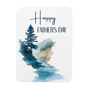 Watercolor Minimalist Happy Father's Day Magnet
