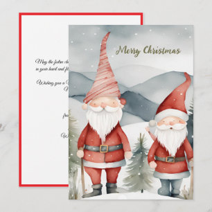 Watercolor Minimalist Santa Corporate Christmas Holiday Card