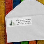 Watercolor Minimalistic Evergreen Tree Address Return Address Label<br><div class="desc">This design was created though digital art. It may be personalised in the area provide or customising by choosing the click to customise further option and changing the name, initials or words. You may also change the text colour and style or delete the text for an image only design. Contact...</div>