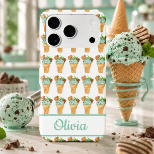 Watercolor Mint Chocolate Ice Cream Personalised