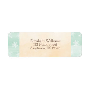 Watercolor Mint Gold Christmas Return Address Return Address Label