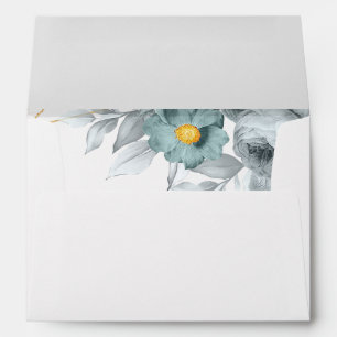 Watercolor Mint Green Roses Envelope