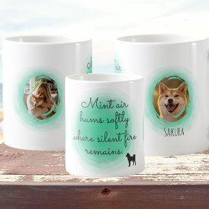 Watercolor Mint Green Shiba Inu Custom Photo Coffee Mug