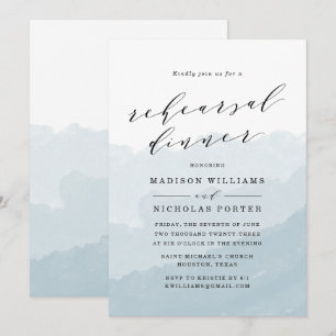 Watercolor Mist Rehearsal Dinner Invitation