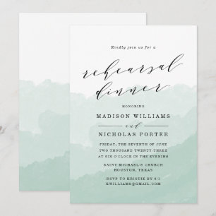 Watercolor Mist Rehearsal Dinner Invitation