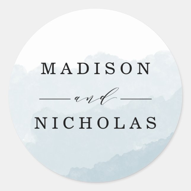 Watercolor Mist | Wedding Favour Stickers (Front)