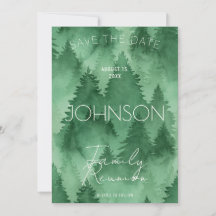 Watercolor Misty Forest Modern Rustic