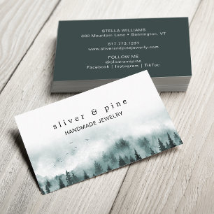 Watercolor Misty Mountain Business Card