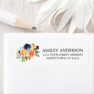 Watercolor Mixed Floral Greenery Return Address Return Address Label