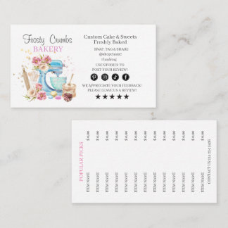 Watercolor Mixer Cake Bakery Business Card