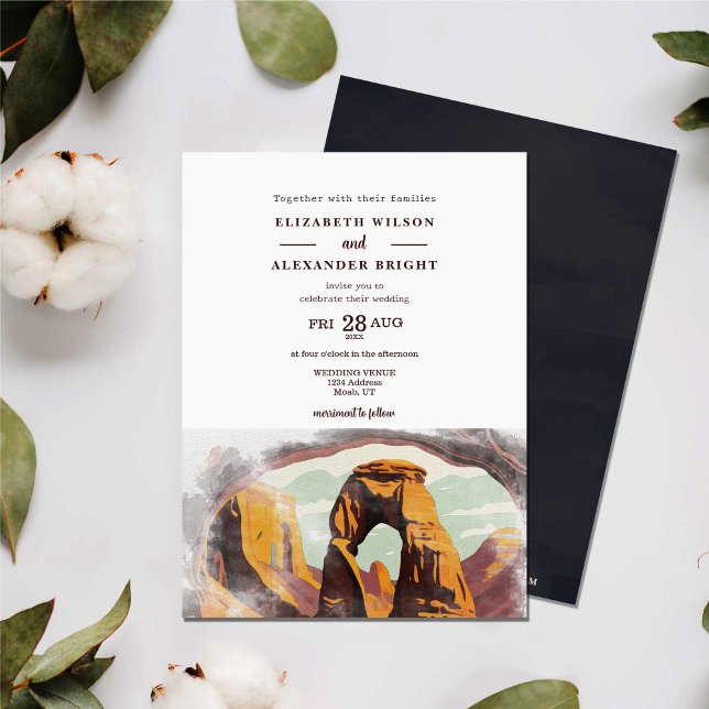 Watercolor Moab Arches Park Utah Save the Date Invitation (Creator Uploaded)