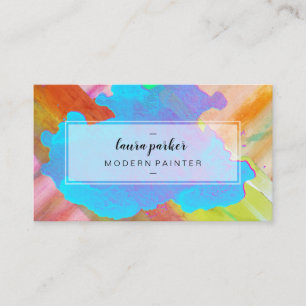 Watercolor Modern Abstract Paint Artist Strokes Business Card