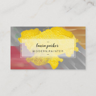 Watercolor Modern Abstract Paint Artist Strokes Business Card