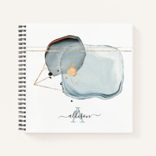 Watercolor Modern Monogrammed Spiral Notebook