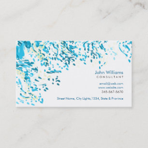 Watercolor Modern Nature Paints Brushstrokes Blue Business Card