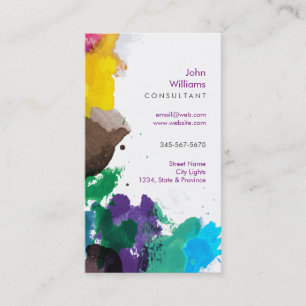 Watercolor Modern Nature Paints Brushstrokes Business Card
