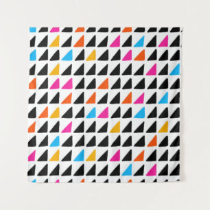 Watercolor modern pattern with blue triangles. Sea Tapestry