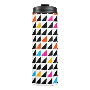 Watercolor modern pattern with blue triangles. Sea Thermal Tumbler