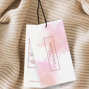 Watercolor Modern Pink Line Hang tag