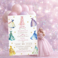 Watercolor Modern Princess dresses royal girl birt