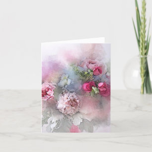 Watercolor Modern Roses Flowers Floral Template
